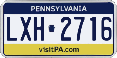 PA license plate LXH2716