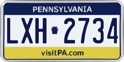 PA license plate LXH2734