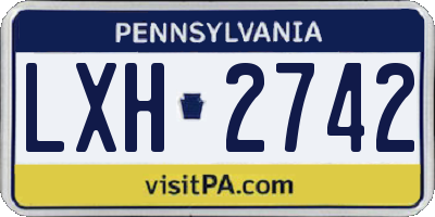 PA license plate LXH2742