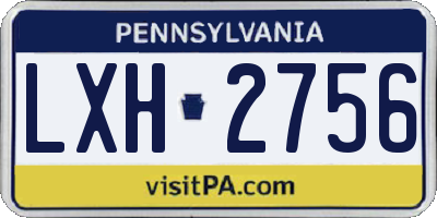 PA license plate LXH2756