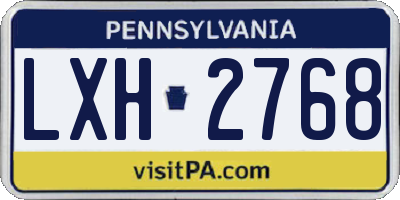 PA license plate LXH2768