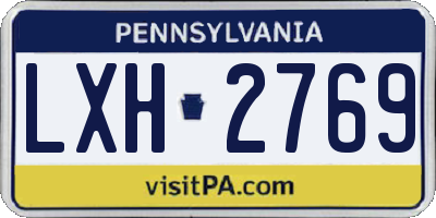 PA license plate LXH2769