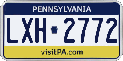 PA license plate LXH2772