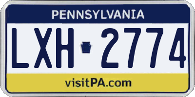 PA license plate LXH2774