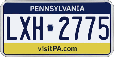 PA license plate LXH2775