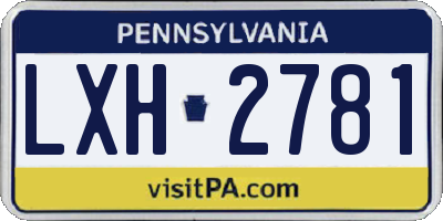 PA license plate LXH2781