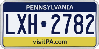 PA license plate LXH2782