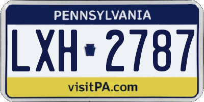 PA license plate LXH2787