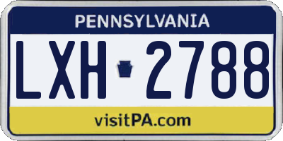 PA license plate LXH2788