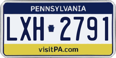 PA license plate LXH2791