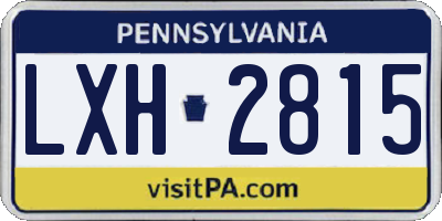 PA license plate LXH2815
