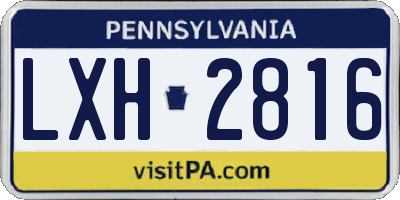 PA license plate LXH2816