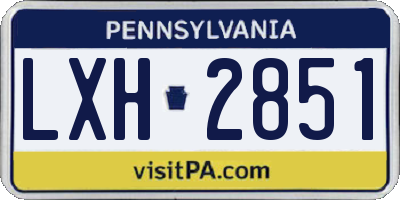 PA license plate LXH2851