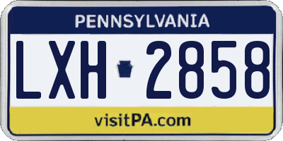 PA license plate LXH2858