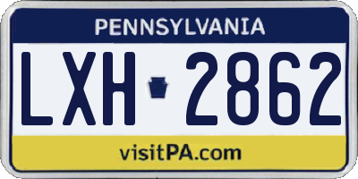 PA license plate LXH2862