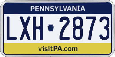 PA license plate LXH2873
