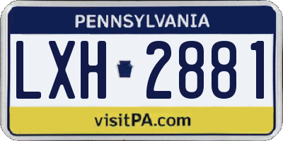 PA license plate LXH2881