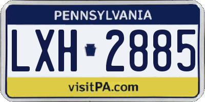 PA license plate LXH2885