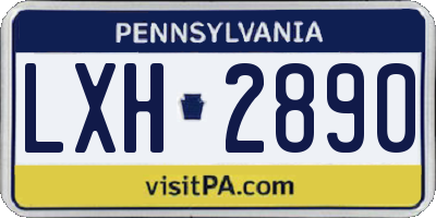 PA license plate LXH2890