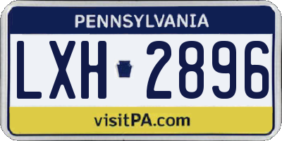PA license plate LXH2896