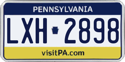 PA license plate LXH2898