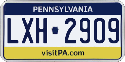 PA license plate LXH2909