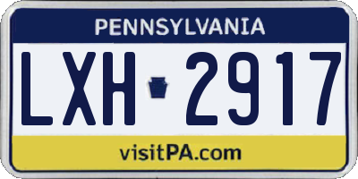 PA license plate LXH2917