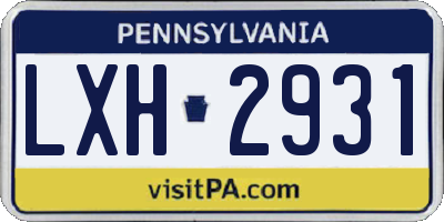 PA license plate LXH2931