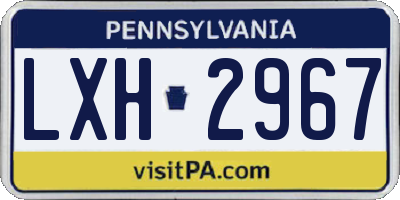 PA license plate LXH2967