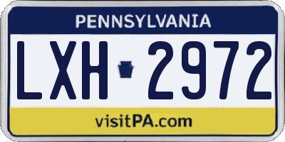 PA license plate LXH2972