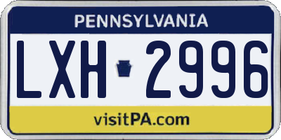 PA license plate LXH2996