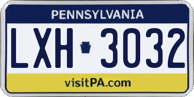 PA license plate LXH3032