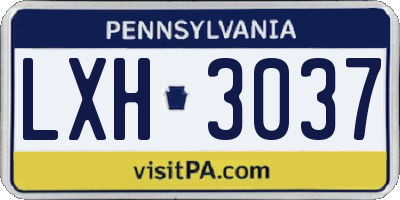 PA license plate LXH3037
