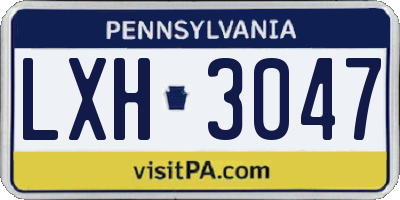 PA license plate LXH3047