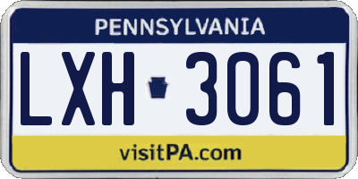 PA license plate LXH3061