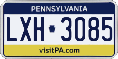 PA license plate LXH3085