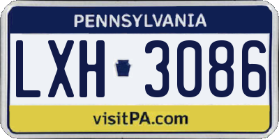 PA license plate LXH3086