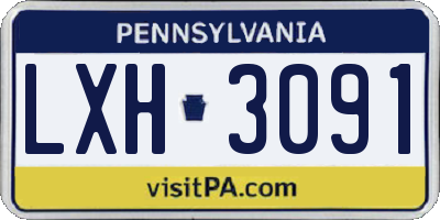 PA license plate LXH3091