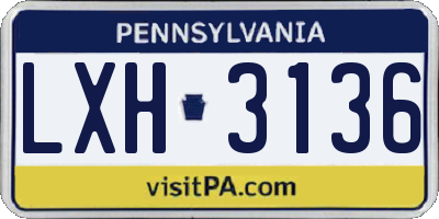 PA license plate LXH3136