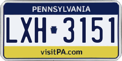 PA license plate LXH3151