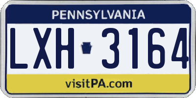 PA license plate LXH3164