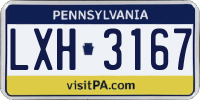 PA license plate LXH3167