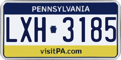 PA license plate LXH3185