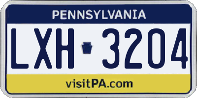 PA license plate LXH3204