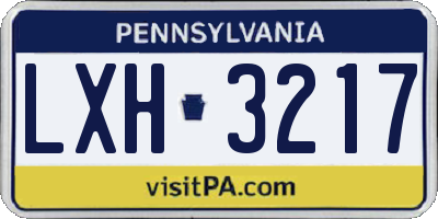 PA license plate LXH3217