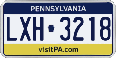 PA license plate LXH3218