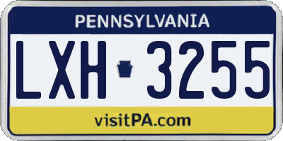 PA license plate LXH3255