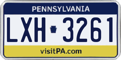 PA license plate LXH3261