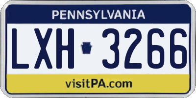 PA license plate LXH3266