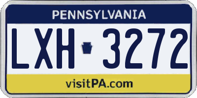 PA license plate LXH3272